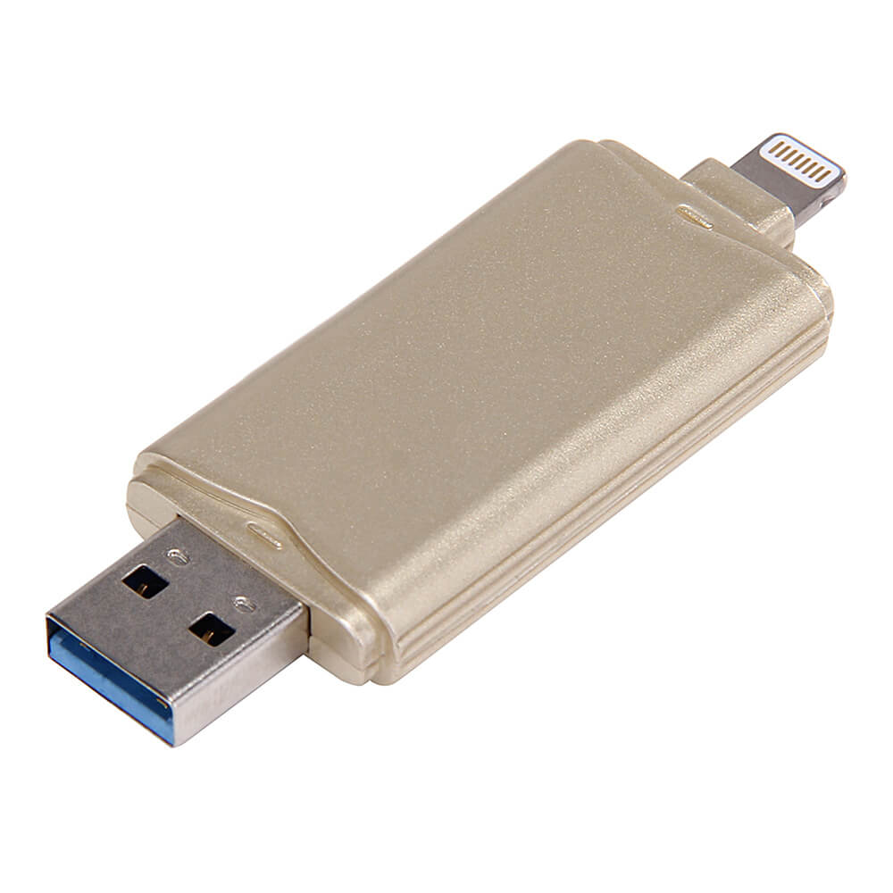 Xcomm XU-209 64GB Phone U Disk with 8pin Interface for iPhone 6S/6S Plus/6/6P/5S - Gold