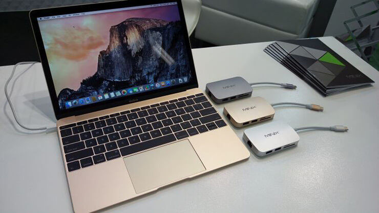 MINIX NEO C Type-C Multiport Adapter with HDMI Output/ Gigabit Ethernet/ USB3.0*2/ TF & SD Card Slot (Compatible-with-Apple MacBook) - Gray