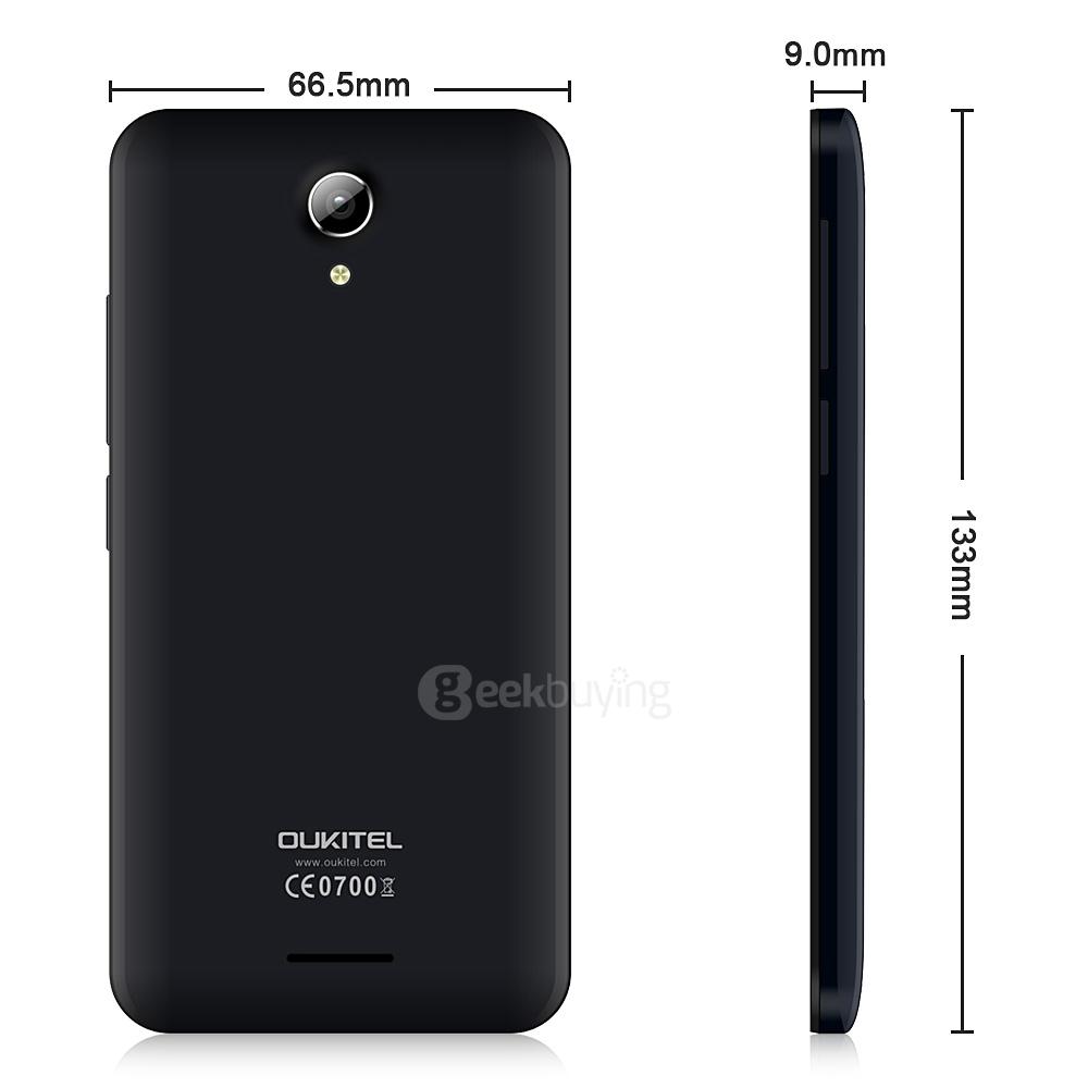 OUKITEL C2 4.5inch Android 5.1 MT6580 Quad Core 1.3GHz Smartphone 1GB RAM 8GB ROM 3G GPS Dual Cameras - Black