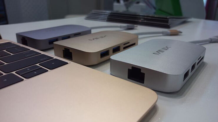 MINIX NEO C Type-C Multiport Adapter with HDMI Output/ Gigabit Ethernet/ USB3.0*2/ TF & SD Card Slot (Compatible-with-Apple MacBook) - Gray