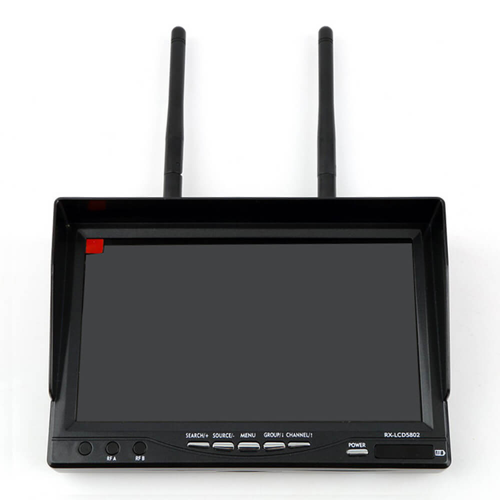 RX LCD 5802 5.8GHz LCD Diversity Receiver 7 Inch Monitor Built-in Battery