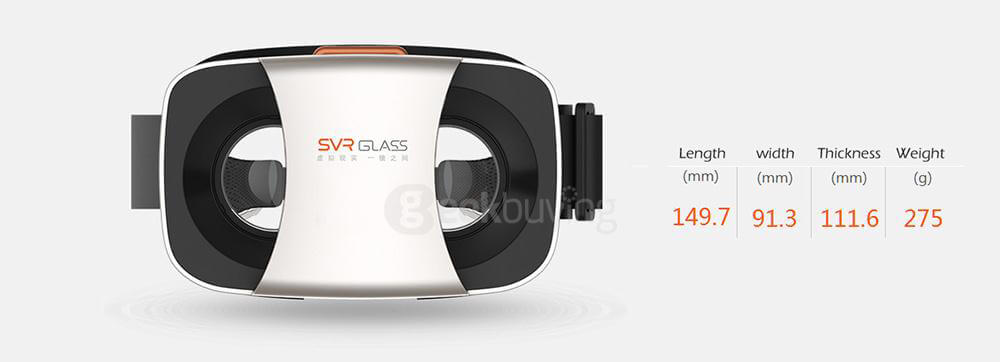 SnailVR SVR Immersive 3D Virtual Reality VR Headset with Remote Controller FOV96 IPD Adjustable for 4.7 - 6 inch Smartphones