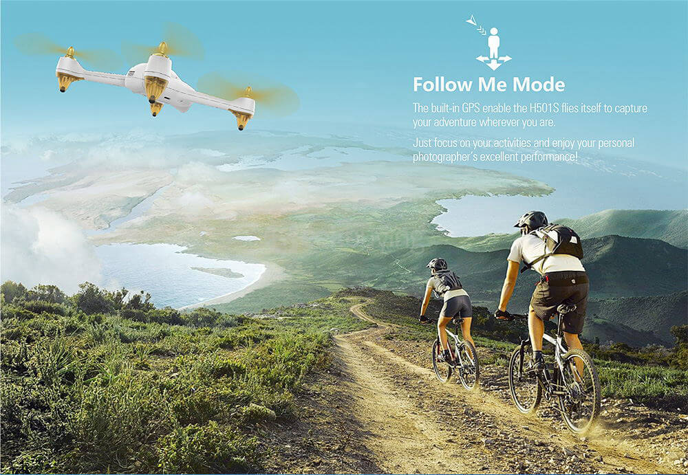 Hubsan X4 H501S 5.8G FPV Brushless With 1080P HD Camera GPS RC Quadcopter RTF - Black