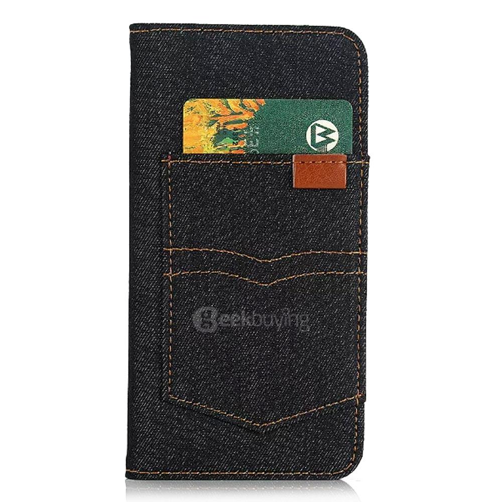 Leather Case For Samsung Galaxy S7 / G930A G9300 Flip Embossed Standing Protective Holster With Pocket- Black