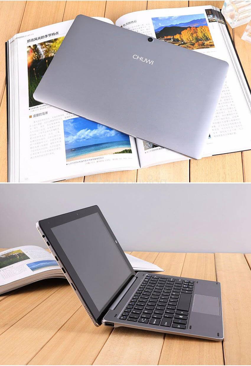 CHUWI HiBook 10.1 inch Intel Cherry Trail Z8300 Dual OS Windows10 + Android 5.1 4GB/64GB 2in1 Ultrabook Tablet Quad Core 1.84GHz IPS 1920*1200 Type-C HDMI - Gray