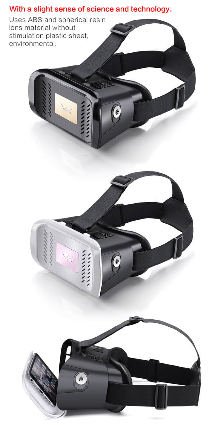 V11 3D Immersive VR Virtual Reality Headset F0V98 IPD Focus Adjustable Magnet Control for 4.0 - 6.0inch Smartphones - Black