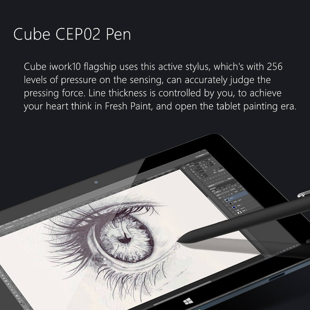 Original Cube CEP02 Active Stylus Pen for Cube iWork10 Flagship Tablet - Black
