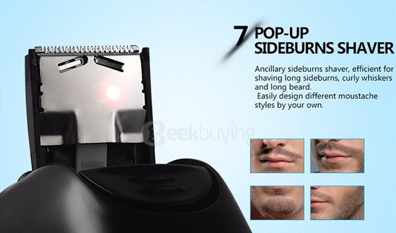 POVOS PW936 Men Washable Rechargeable Rotary Electric Shaver Razor 3D Floating Pop-up Trimmer