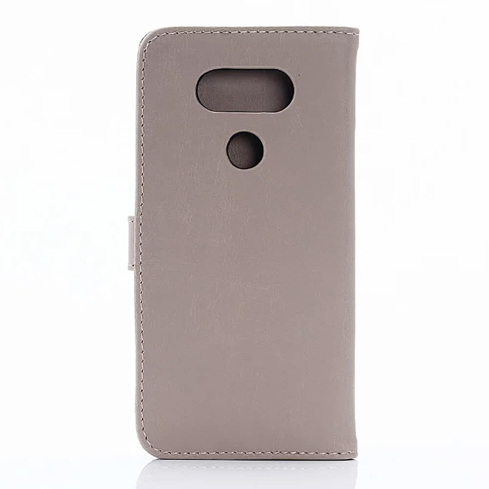 Leather Case For LG G5 Flip Cover Standing Protective Phone Case With Pocket And Bracket - White