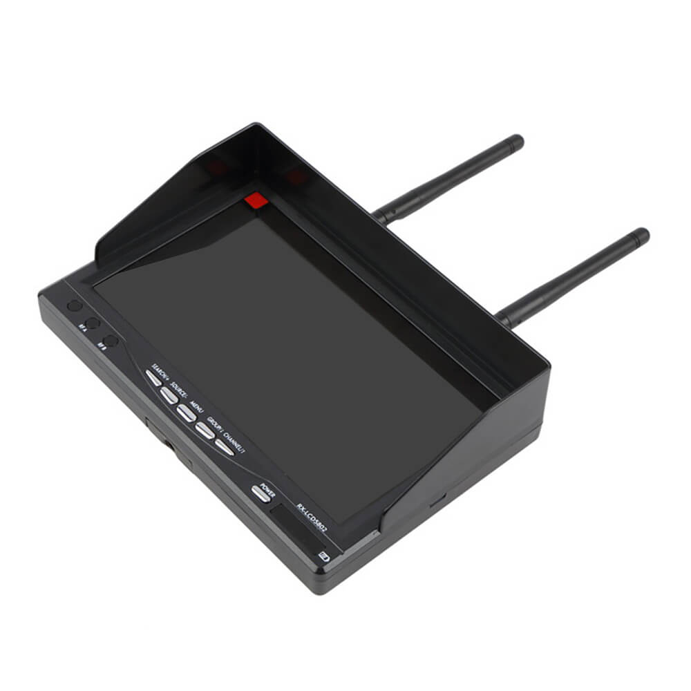 RX LCD 5802 5.8GHz LCD Diversity Receiver 7 Inch Monitor Built-in Battery