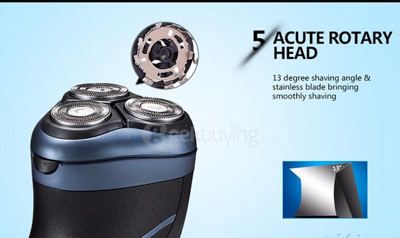 POVOS PW936 Men Washable Rechargeable Rotary Electric Shaver Razor 3D Floating Pop-up Trimmer