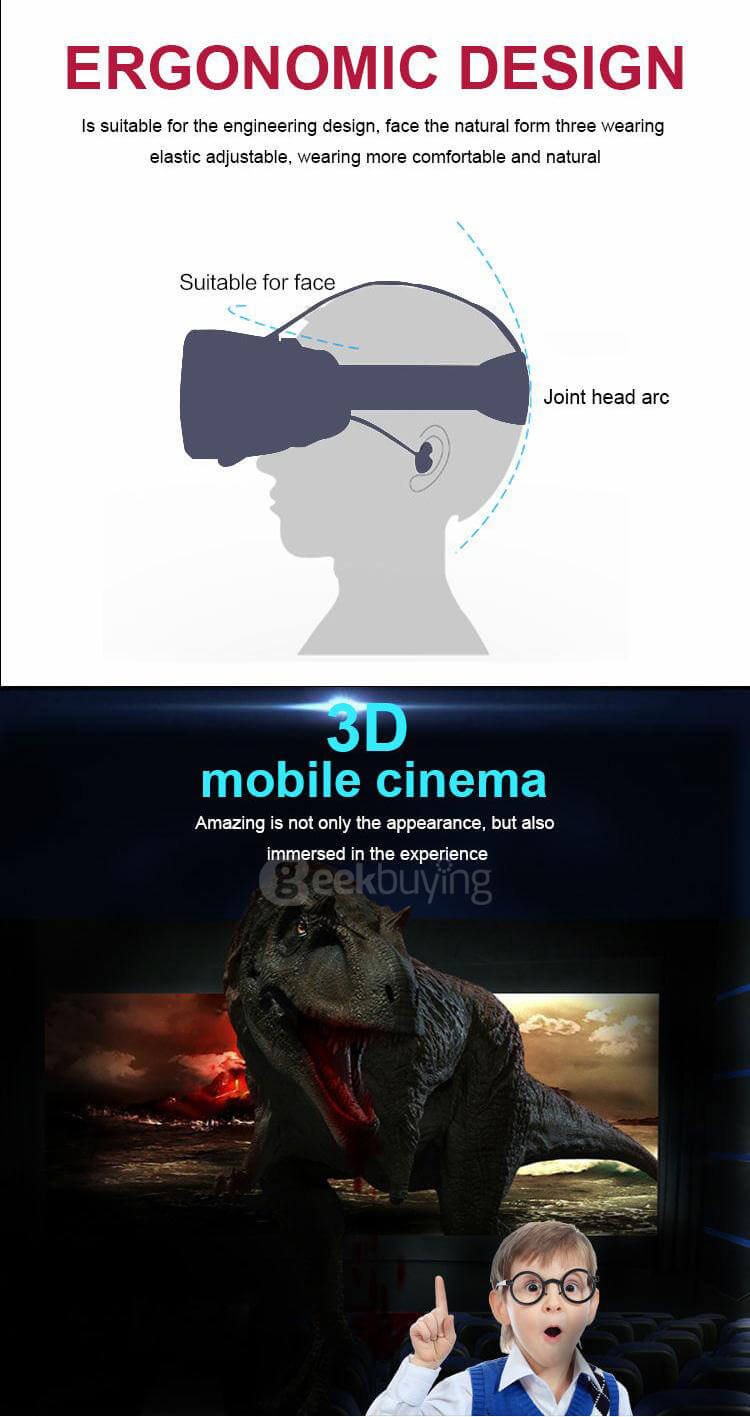 HDM518 3D Immersive VR Virtual Reality Headset IPD Adjustable 640*360 1080P FHD Video Music Private Theater