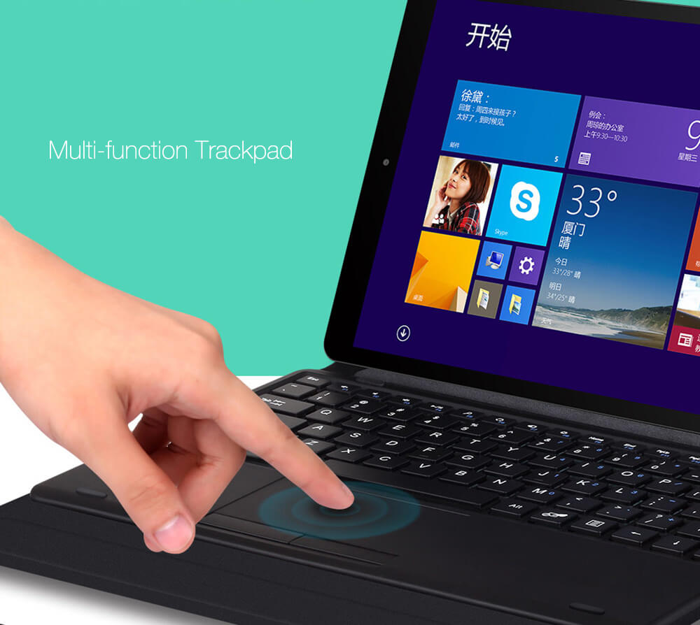 Original Teclast T11 Magnetic Docking Keyboard With Leather Case For Tbook 11 / X16 Plus Tablets - Black