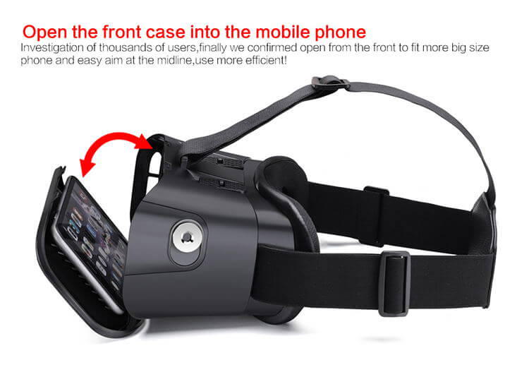 V11 3D Immersive VR Virtual Reality Headset F0V98 IPD Focus Adjustable Magnet Control for 4.0 - 6.0inch Smartphones - Black