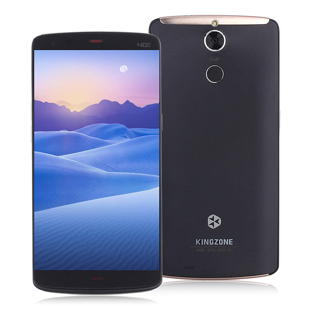 Kingzone Z1 Plus 5.5inch HD JDI Waterproof Screen 64Bit 4G LTE MTK6753 Octa Core 1.3 GHz Android 5.1 Smartphone 13.0MP+13.0MP Camera 2GB 16GB Touch ID OTG - Purple