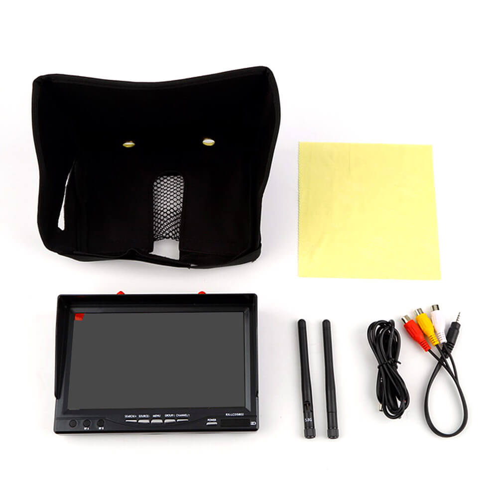 RX LCD 5802 5.8GHz LCD Diversity Receiver 7 Inch Monitor Built-in Battery