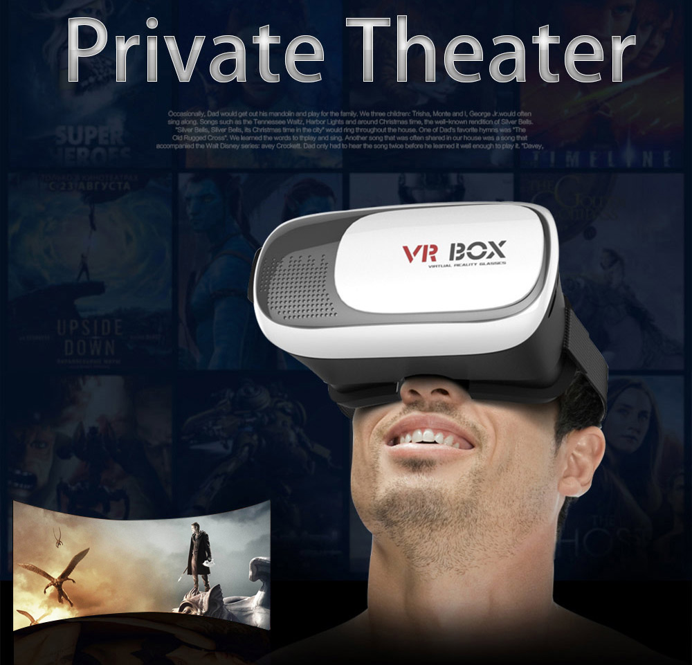 Original VR BOX 2 Head Mount Virtual Reality VR Headset IPD Focus Adjustment FOV95 Blueray Proof 3D Game Movie Cardboard for 3.5 - 6.0 inches Smartphones