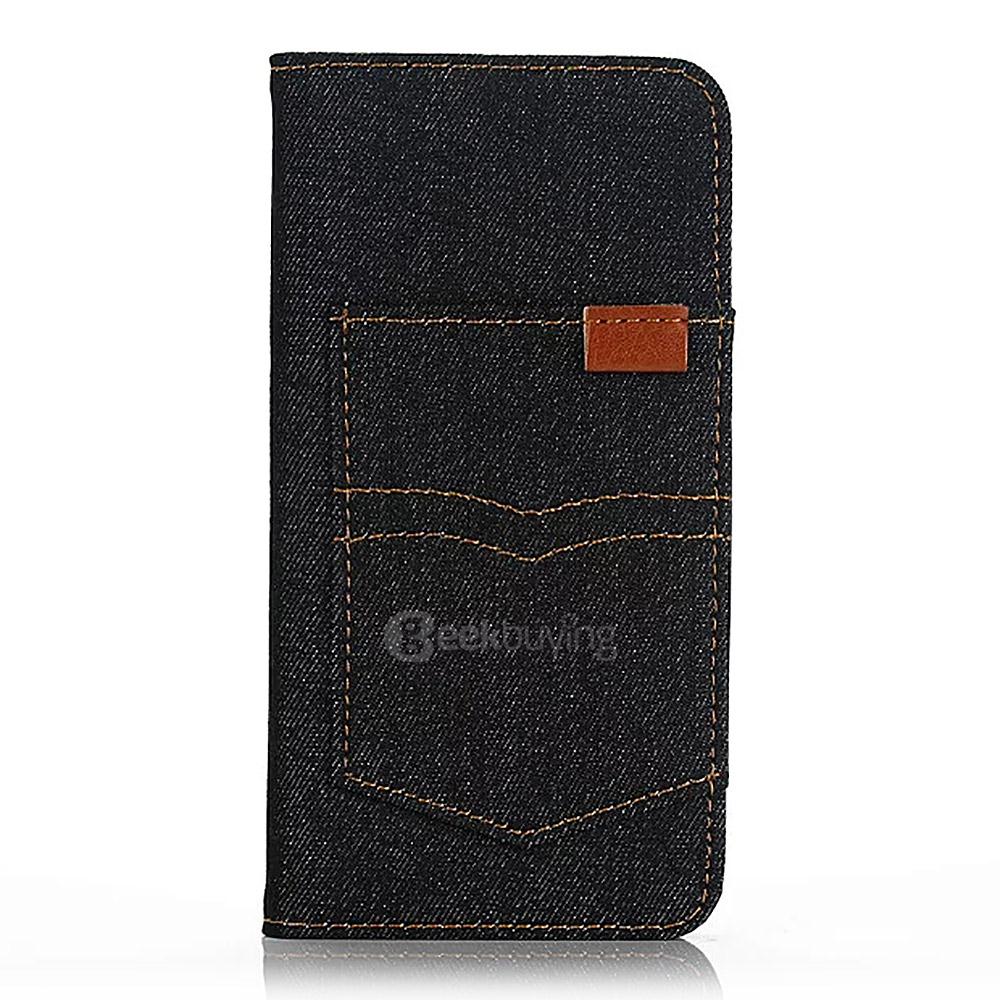 Leather Case For Samsung Galaxy S7 / G930A G9300 Flip Embossed Standing Protective Holster With Pocket- Black