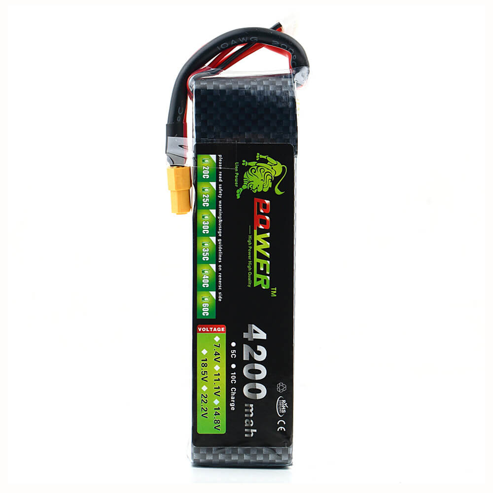 Lion Power 14.8V 4200Mah 30C Lipo Battery XT60 Plug For RC Car Helicopter