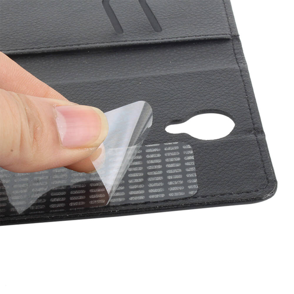 Leather Case For Homtom HT7 Colorful Embossed Litchi Pattern Left And Right Flip Protective Phone Cover - Black