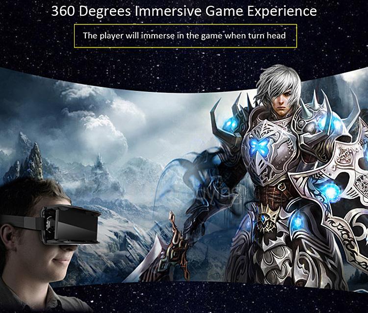 ANTVR Foldable 3D VR Virtual Reality Headset 100FOV IPD Adjustable Distortionless for 4.5-6.0inch Smartphones - Black