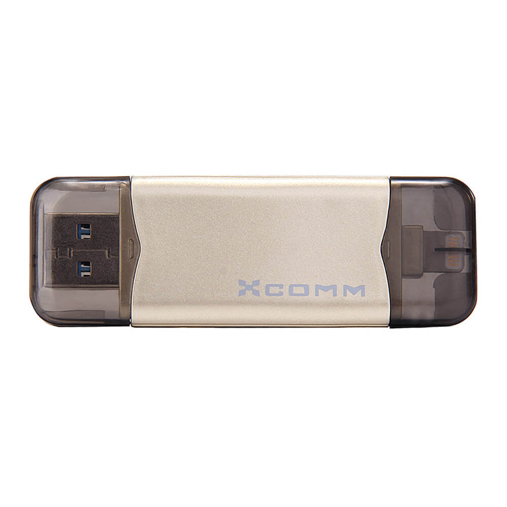Xcomm XU-209 64GB Phone U Disk with 8pin Interface for iPhone 6S/6S Plus/6/6P/5S - Gold