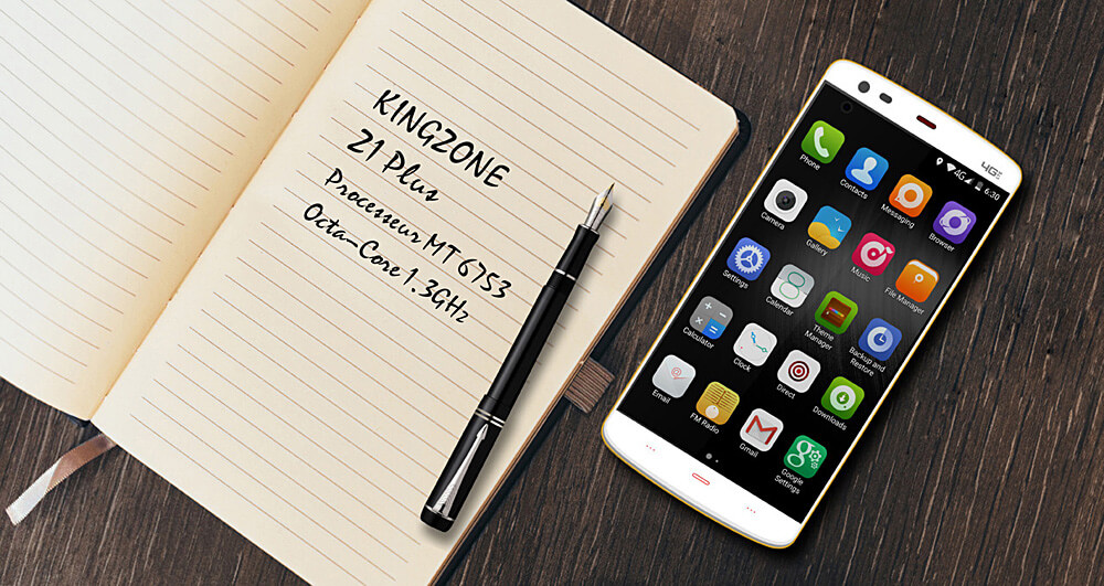 Kingzone Z1 Plus 5.5inch HD JDI Waterproof Screen 64Bit 4G LTE MTK6753 Octa Core 1.3 GHz Android 5.1 Smartphone 13.0MP+13.0MP Camera 2GB 16GB Touch ID OTG - White