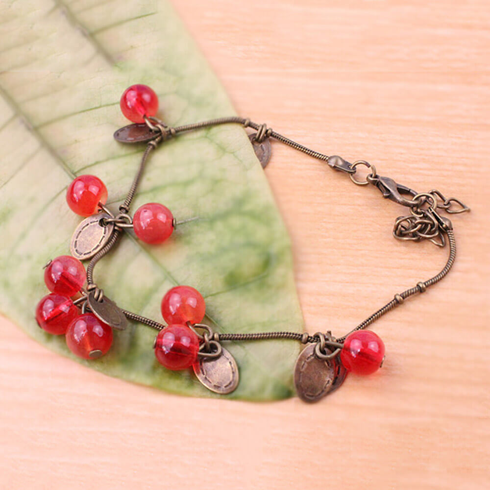 22cm Retro Little Cherry Opal Bracelet with Beautiful Design