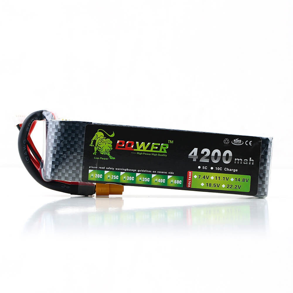 Lion Power 14.8V 4200Mah 30C Lipo Battery XT60 Plug For RC Car Helicopter