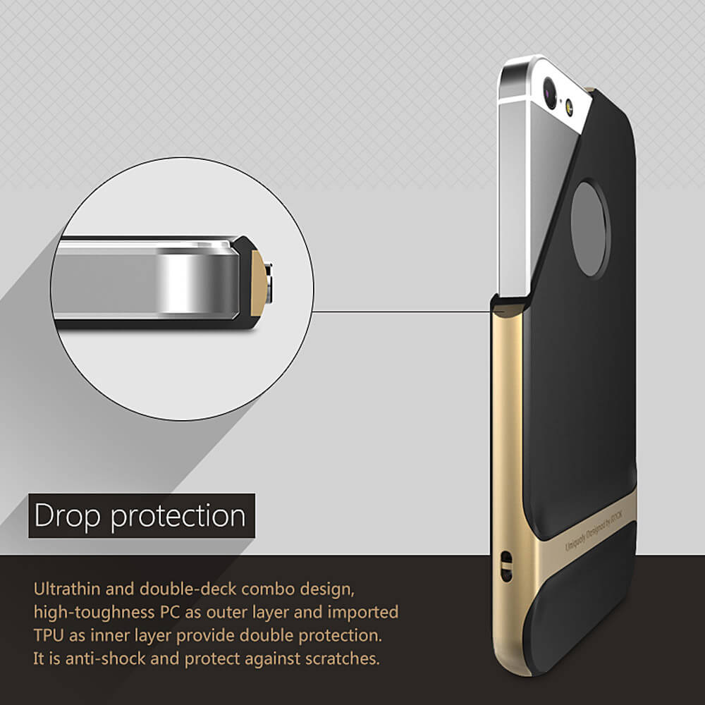 ROCK Royce Series Phones Protective Shell For iPhone5S/SE TPU Back Cover With PC Edge Anti-scratch Phone Case - Gold