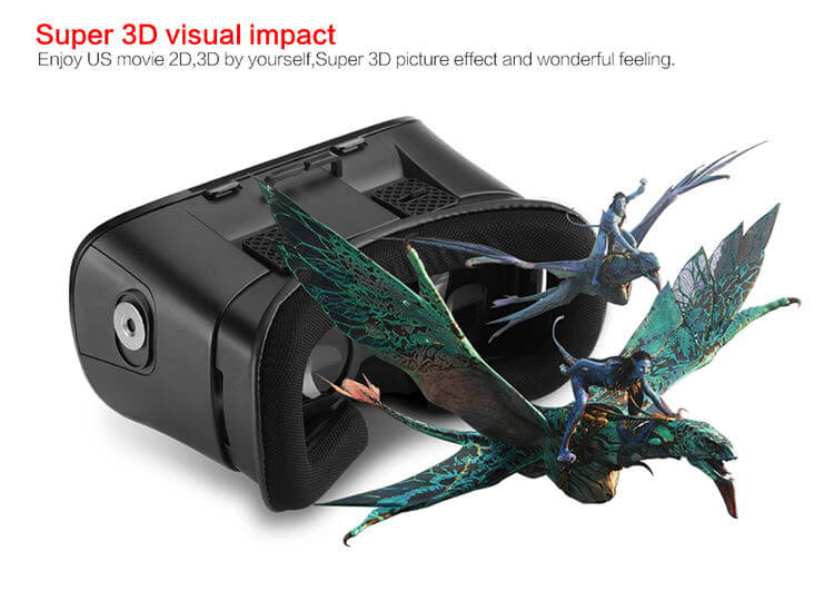 V11 3D Immersive VR Virtual Reality Headset F0V98 IPD Focus Adjustable Magnet Control for 4.0 - 6.0inch Smartphones - Black