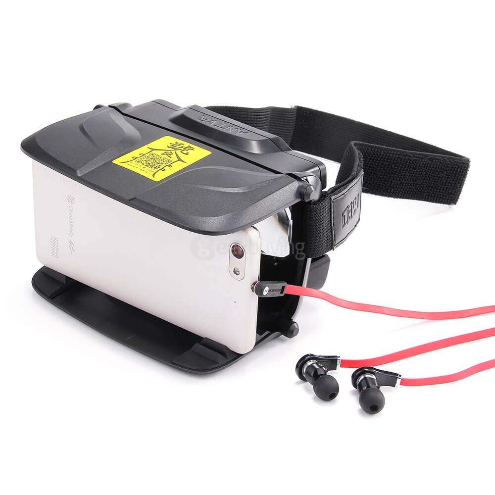 ANTVR Foldable 3D VR Virtual Reality Headset 100FOV IPD Adjustable Distortionless for 4.5-6.0inch Smartphones - Black