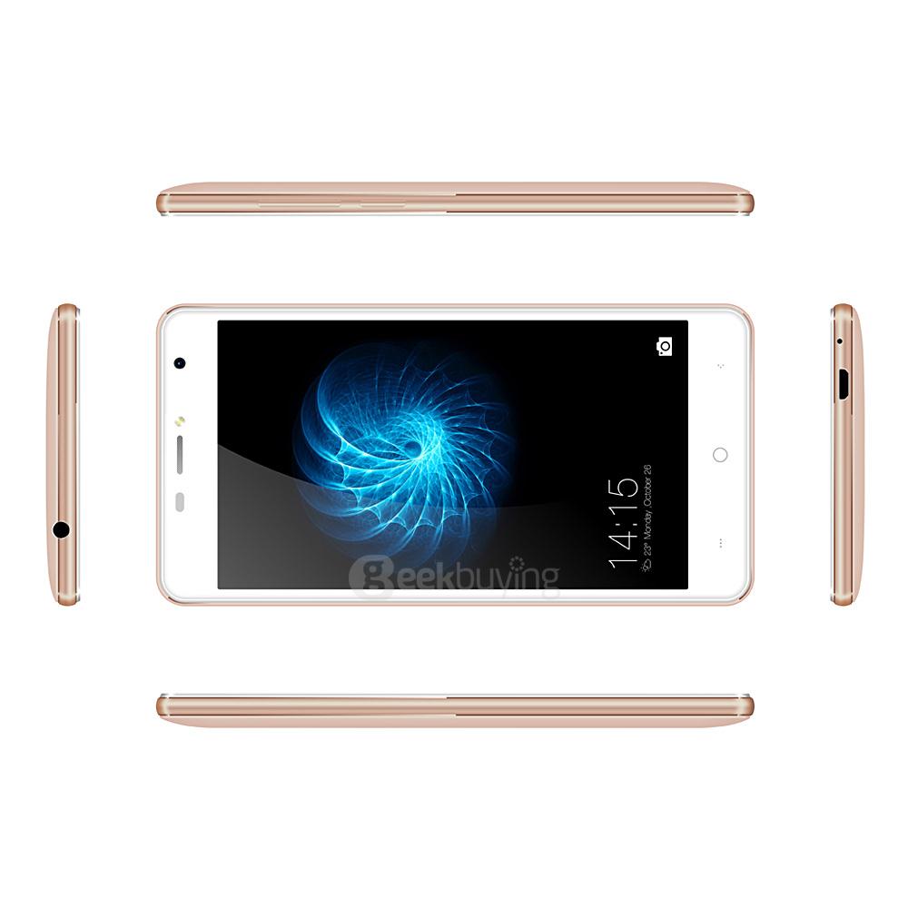 LEAGOO ALFA 2 5.0inch IPS HD Android 5.1 Smartphone MT6580 Quad Core 1.3GHz 1GB RAM 16GB ROM 3G GPS 13.0MP Camera - Gold