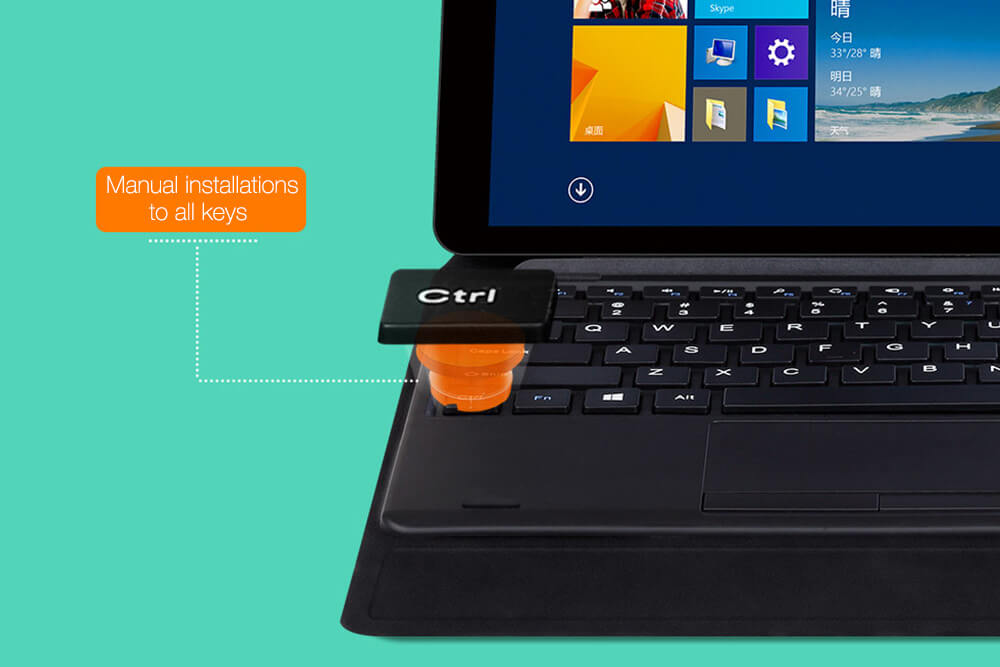 Original Teclast T11 Magnetic Docking Keyboard With Leather Case For Tbook 11 / X16 Plus Tablets - Black