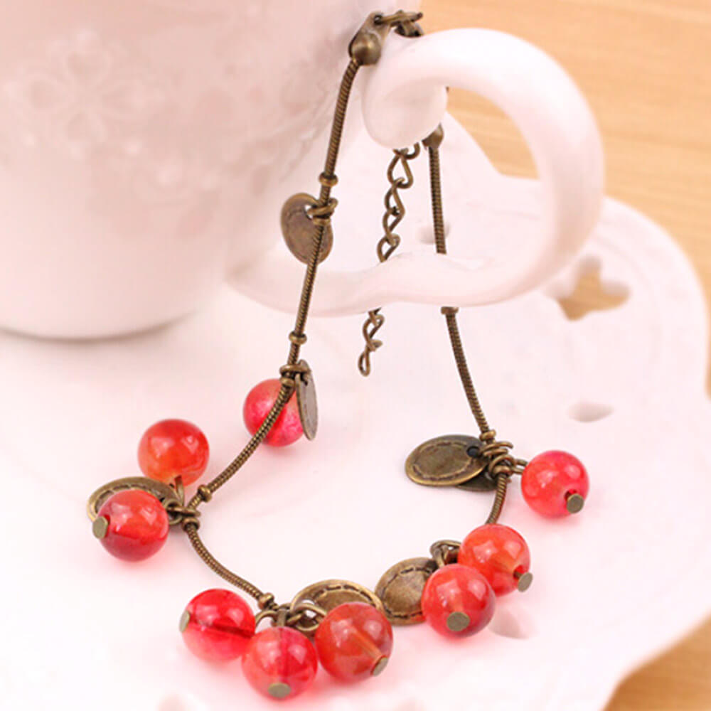 22cm Retro Little Cherry Opal Bracelet with Beautiful Design