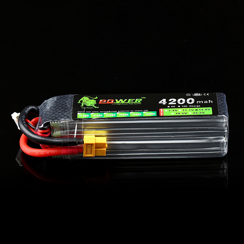Lion Power 14.8V 4200Mah 30C Lipo Battery XT60 Plug For RC Car Helicopter