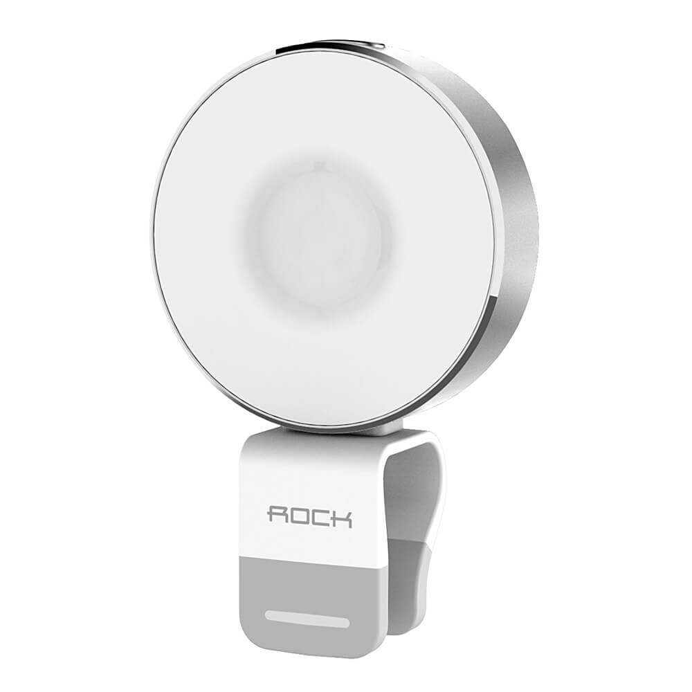 Rock Omi Phone Light LED Light For Phone Photograph External Selfie Camera Light For Samsung Xiaomi iPhone Huawei -Silver
