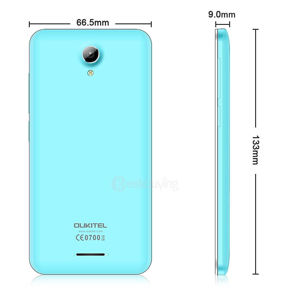 OUKITEL C2 4.5inch Android 5.1 MT6580 Quad Core 1.3GHz Smartphone 1GB RAM 8GB ROM 3G GPS Dual Cameras - Blue