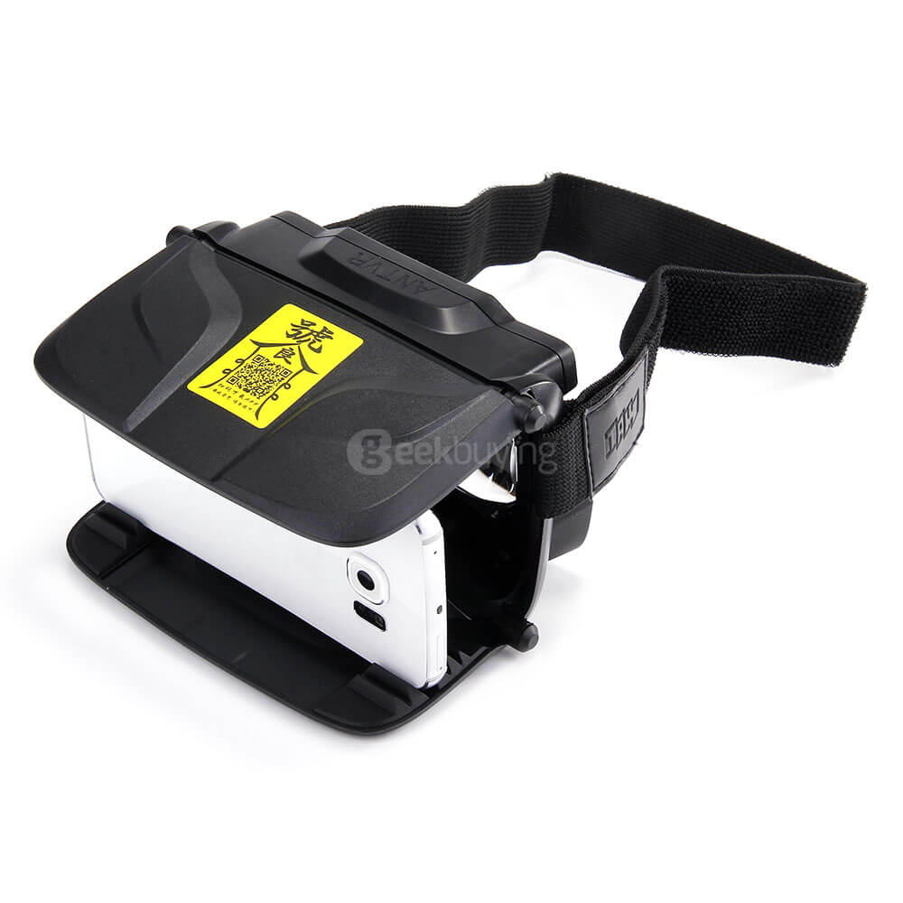 ANTVR Foldable 3D VR Virtual Reality Headset 100FOV IPD Adjustable Distortionless for 4.5-6.0inch Smartphones - Black