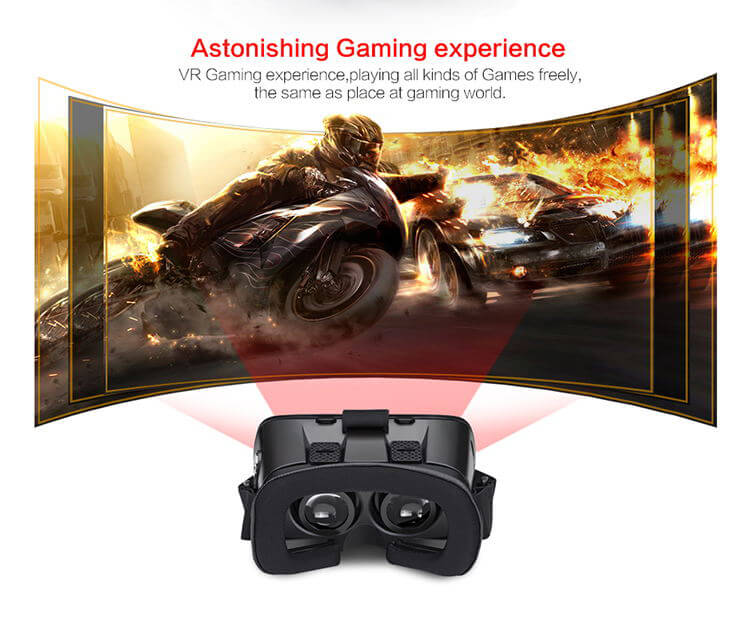 V11 3D Immersive VR Virtual Reality Headset F0V98 IPD Focus Adjustable Magnet Control for 4.0 - 6.0inch Smartphones - Black