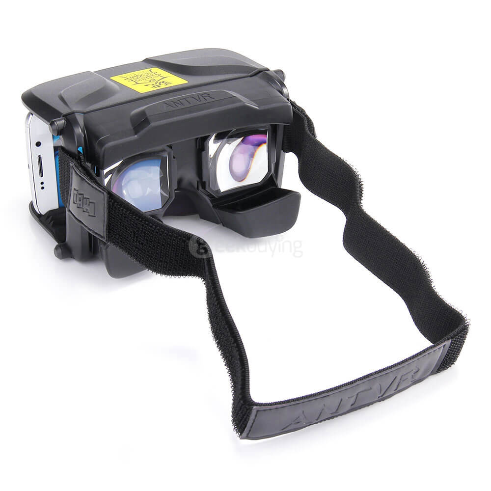 ANTVR Foldable 3D VR Virtual Reality Headset 100FOV IPD Adjustable Distortionless for 4.5-6.0inch Smartphones - Black