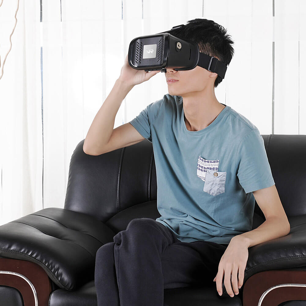 V11 3D Immersive VR Virtual Reality Headset F0V98 IPD Focus Adjustable Magnet Control for 4.0 - 6.0inch Smartphones - Black