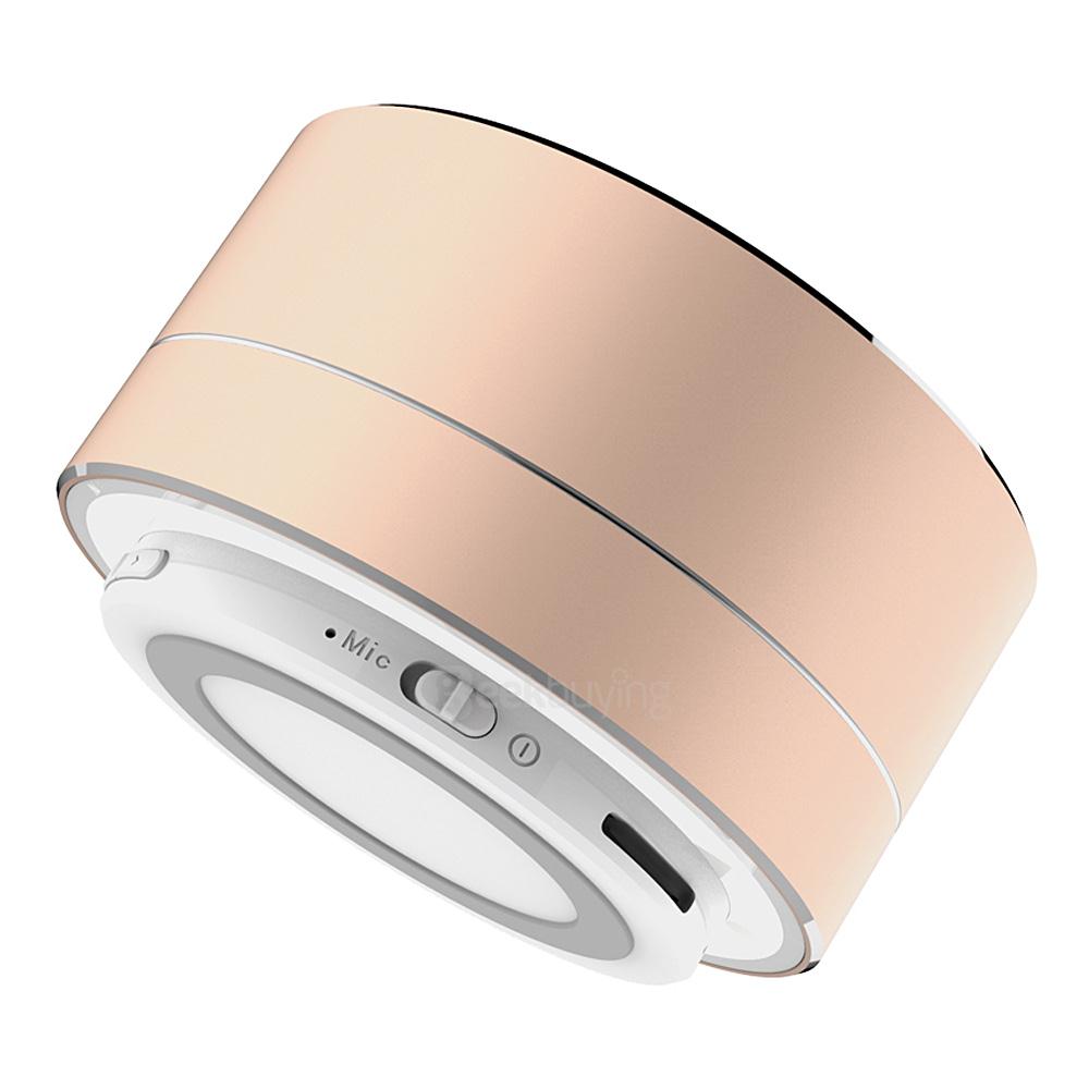 A10 A2DP Handsfree Bluetooth4.0 Speaker Aluminum Portable Mini Wireless MP3 Player - Champagne