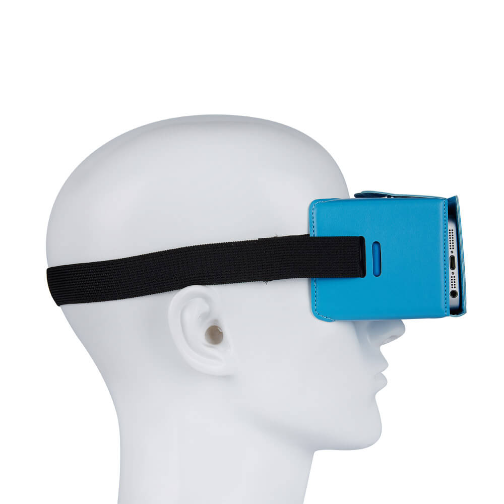 Alex NO1 Immersive 3D VR Virtual Reality Carboad Smart VR Headset for 4-5.5 inch Smartphones - Blue