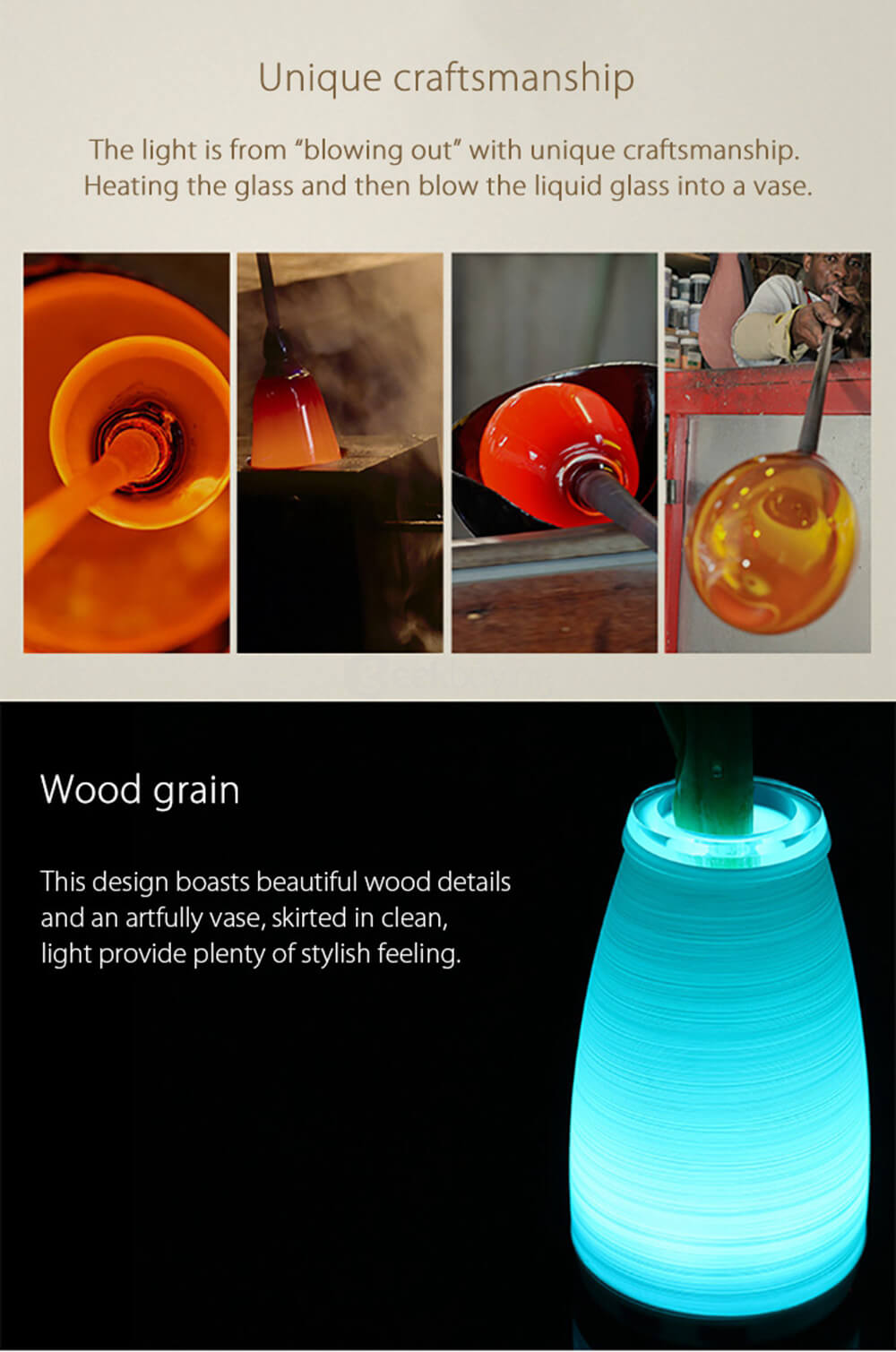 Doonne Smart Cordless Flower Arrangement Lamp Lantern Bedside Lamp with Bluetooth Remote Control