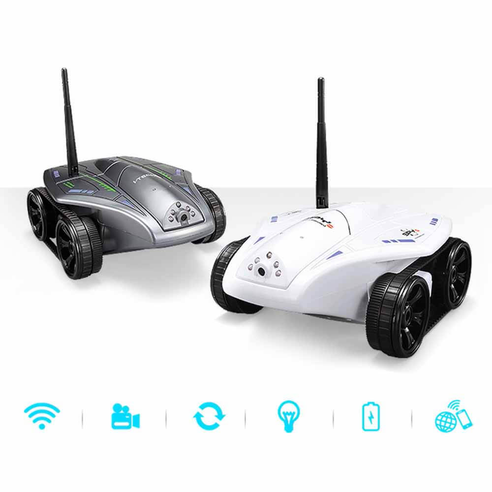 777-325 WIFI 0.3MP APP Control 1300mAh 20M RC Tank - Gray