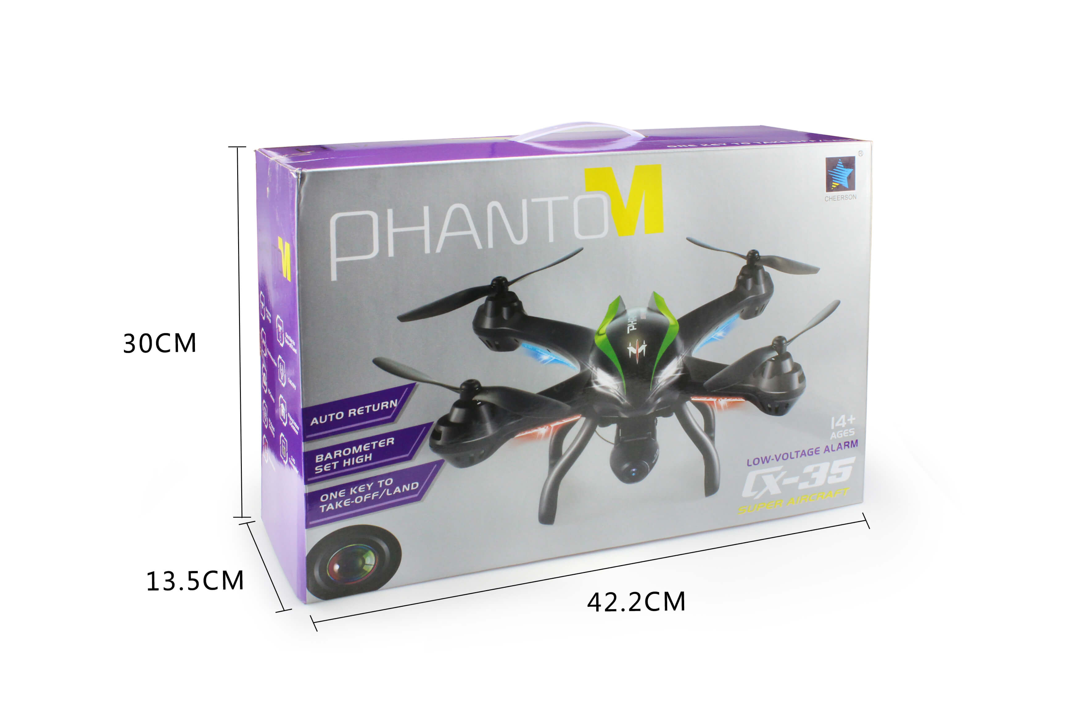 Cheerson CX-35 FPV 2.0MP 720P HD Camera 5.8G Video Transmission Altitude Hold 2.4G 6-Axis RC Quadcopter - Black + Orange