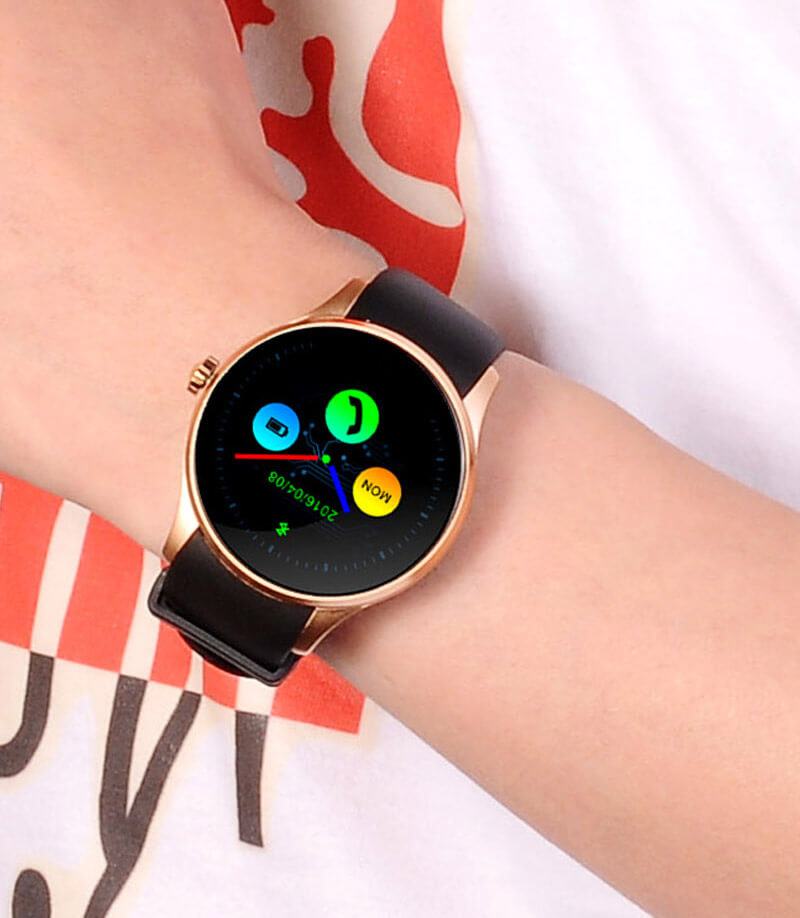K88S Bluetooth Smart Watch Phone MTK2502C Heart Rate Monitor 2G SIM Fitness Tracker Siri Voice Control for iOS Andriod - Silver+Black