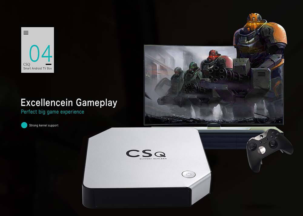 CSQ RK3229 4K KODI TV BOX Android 4.4 1G/8G 4K 10bit H.265/H.264 802.11 b/g /n LAN HDMI2.0 Smart Media Player - Black