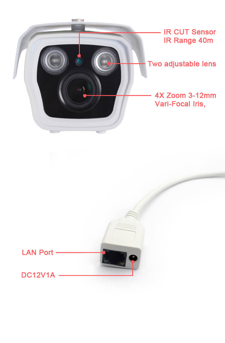 ESCAM Q1039 ONVIF HD 1080P IP Camera P2P Network 4X Auto Zoom Support Mobile Detection